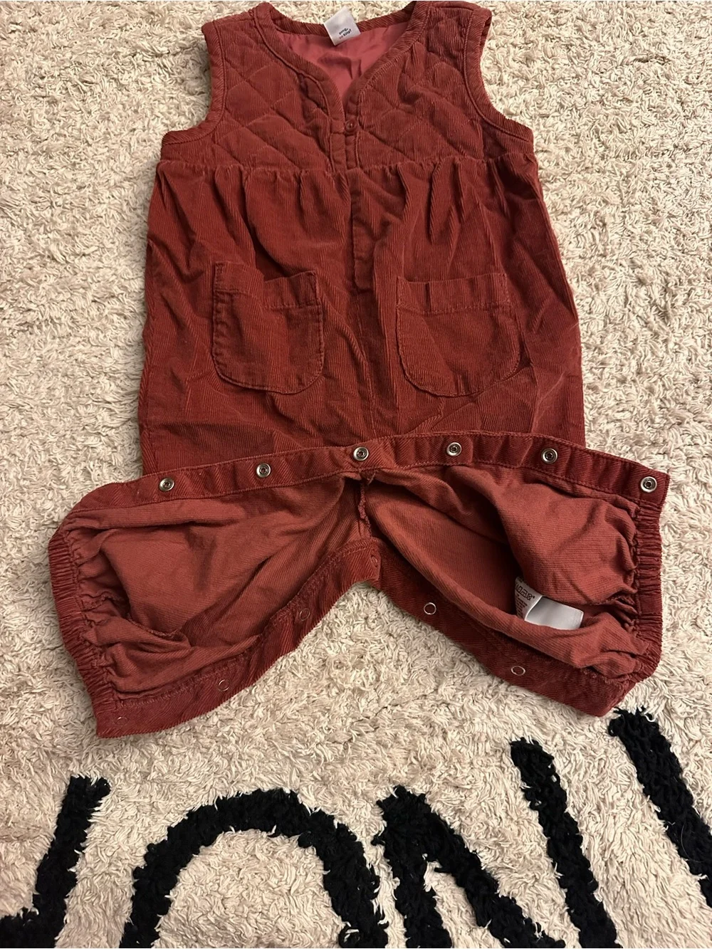 Old Navy Baby Girls Rust Corduroy Sleeveless Romper - 6-12M